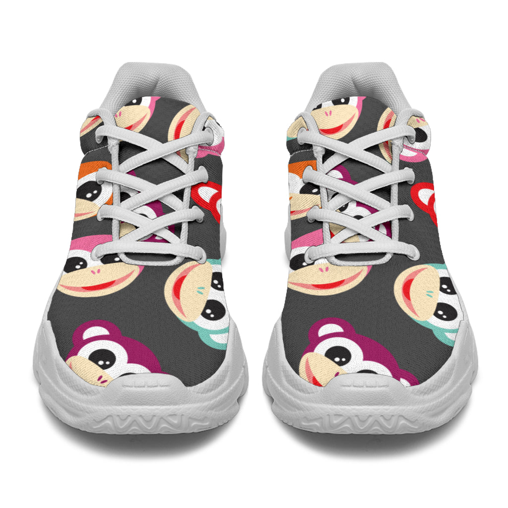 Monkey Head Design Themed Print Chunky Sneakers