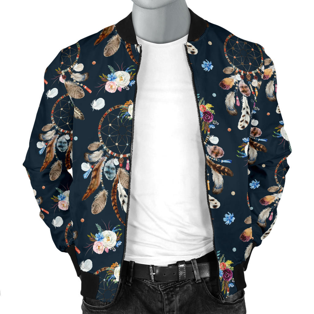 Dream Catcher Boho Floral Style Men Bomber Jacket