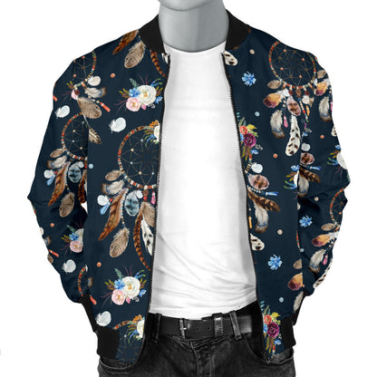 Dream Catcher Boho Floral Style Men Bomber Jacket