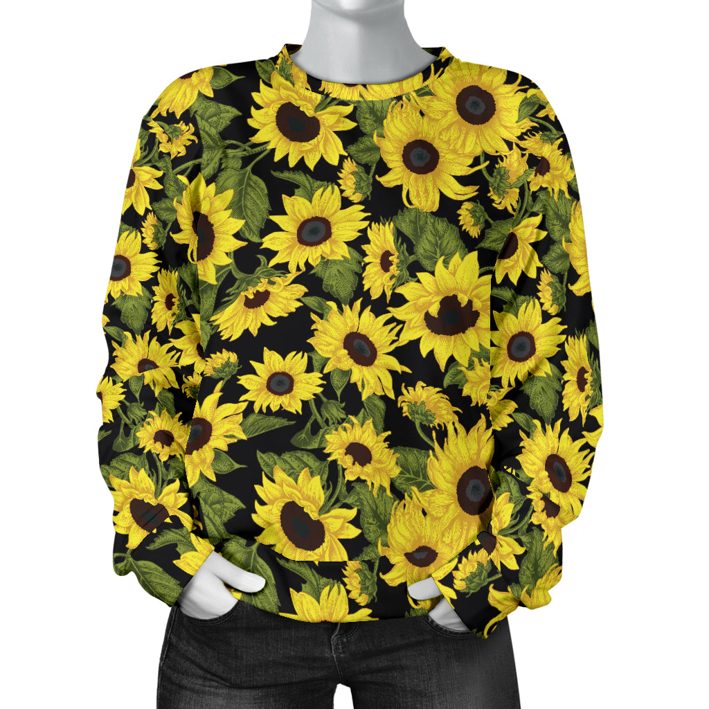Sunflower Fresh Bright Color Print Women Long Sleeve Sweatshirt