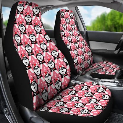 Siberian Huskies Christmas Themed Print Design LKS302 Car Seat Covers