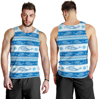 Dolphin Tribal Print Pattern Men Tank Top