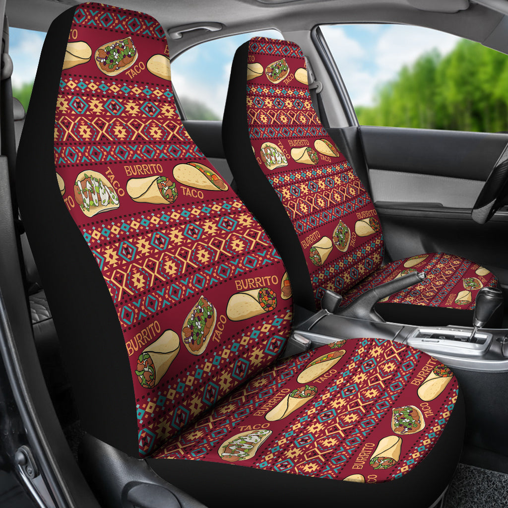 Burrito Taco Print Design LKS302 Car Seat Covers