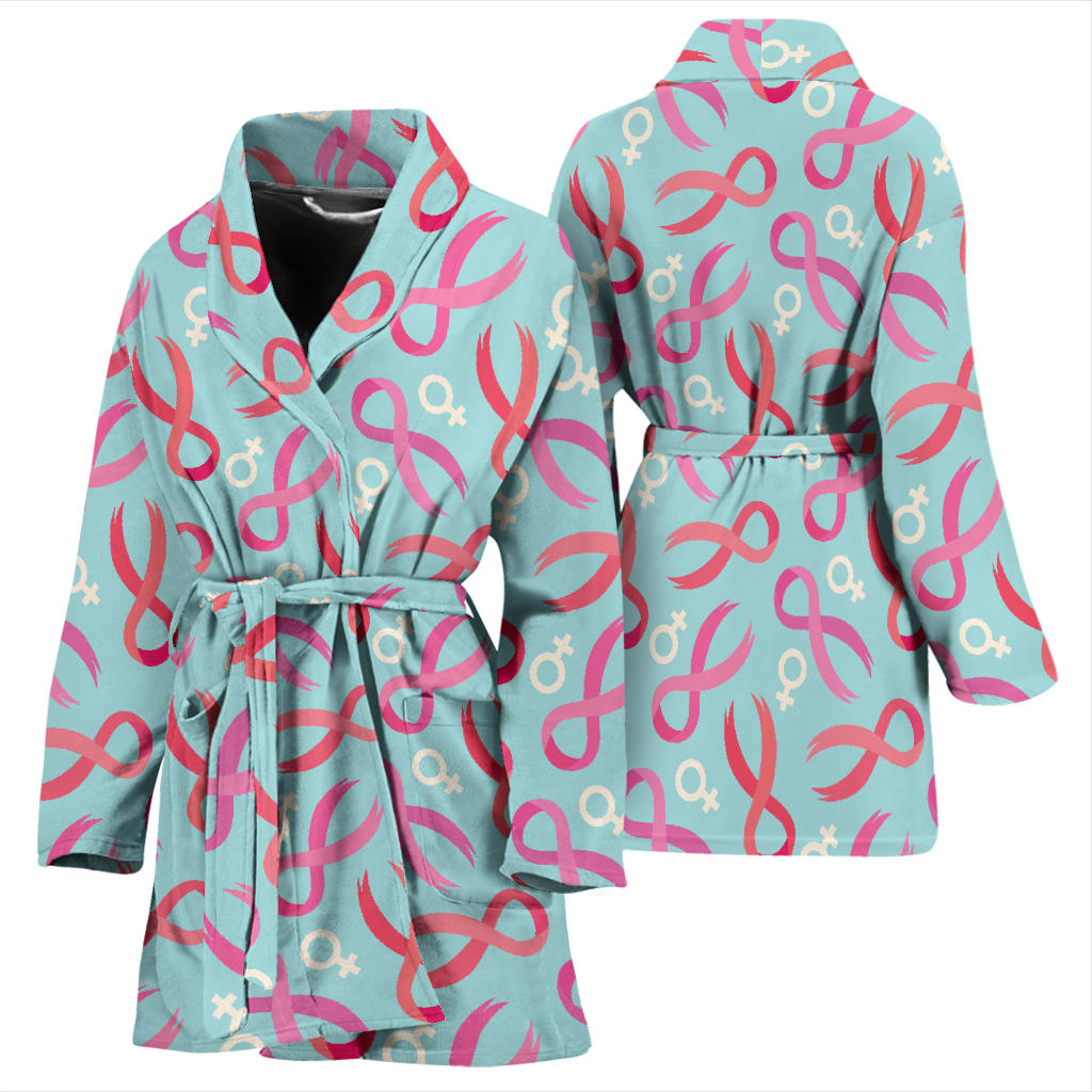 Breast cancer Pattern Print Design 03 Women Bathrobe