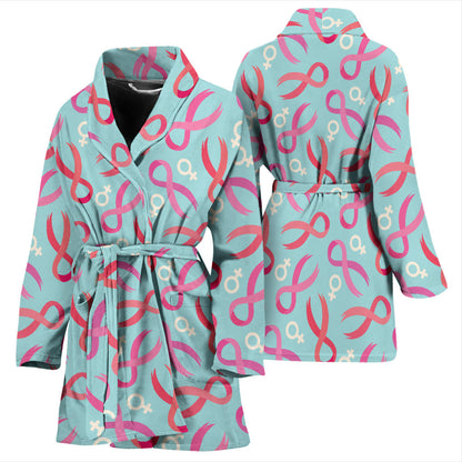 Breast cancer Pattern Print Design 03 Women Bathrobe