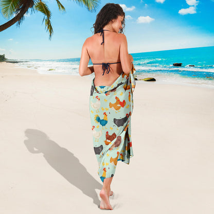 Chicken Pattern Print Design 07 Sarong Pareo Wrap