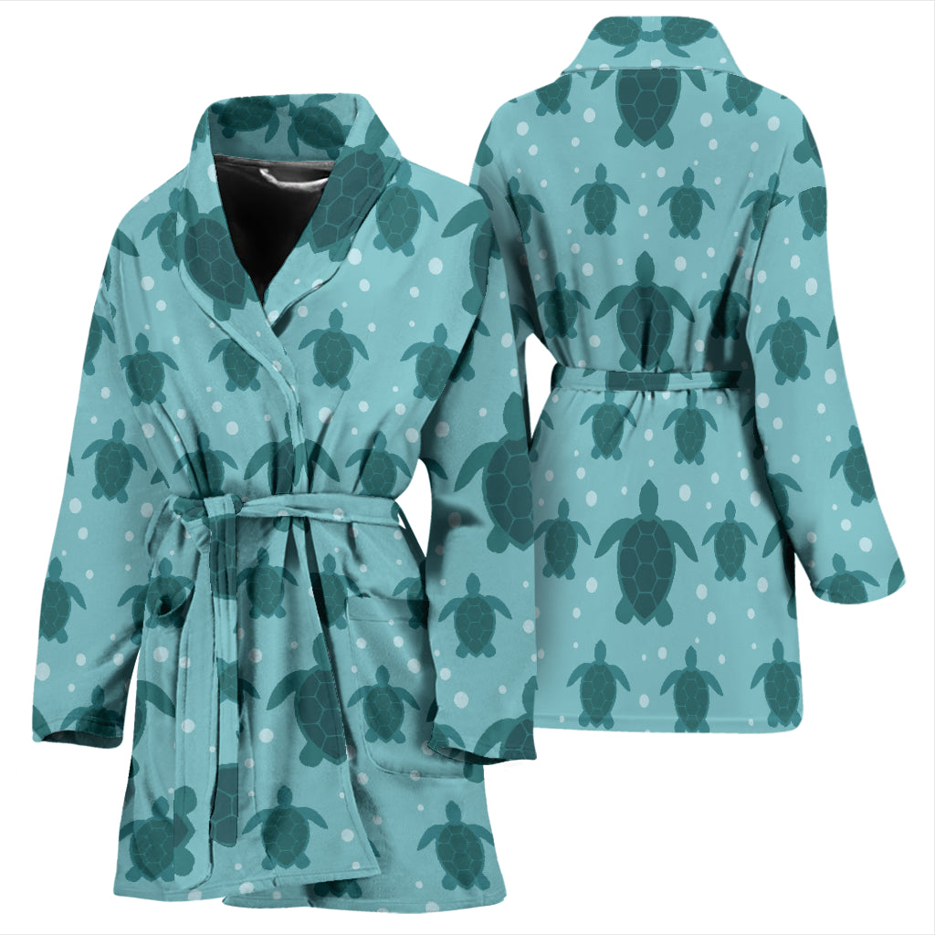 Sea Turtle Print Design LKS305 Women Bathrobe