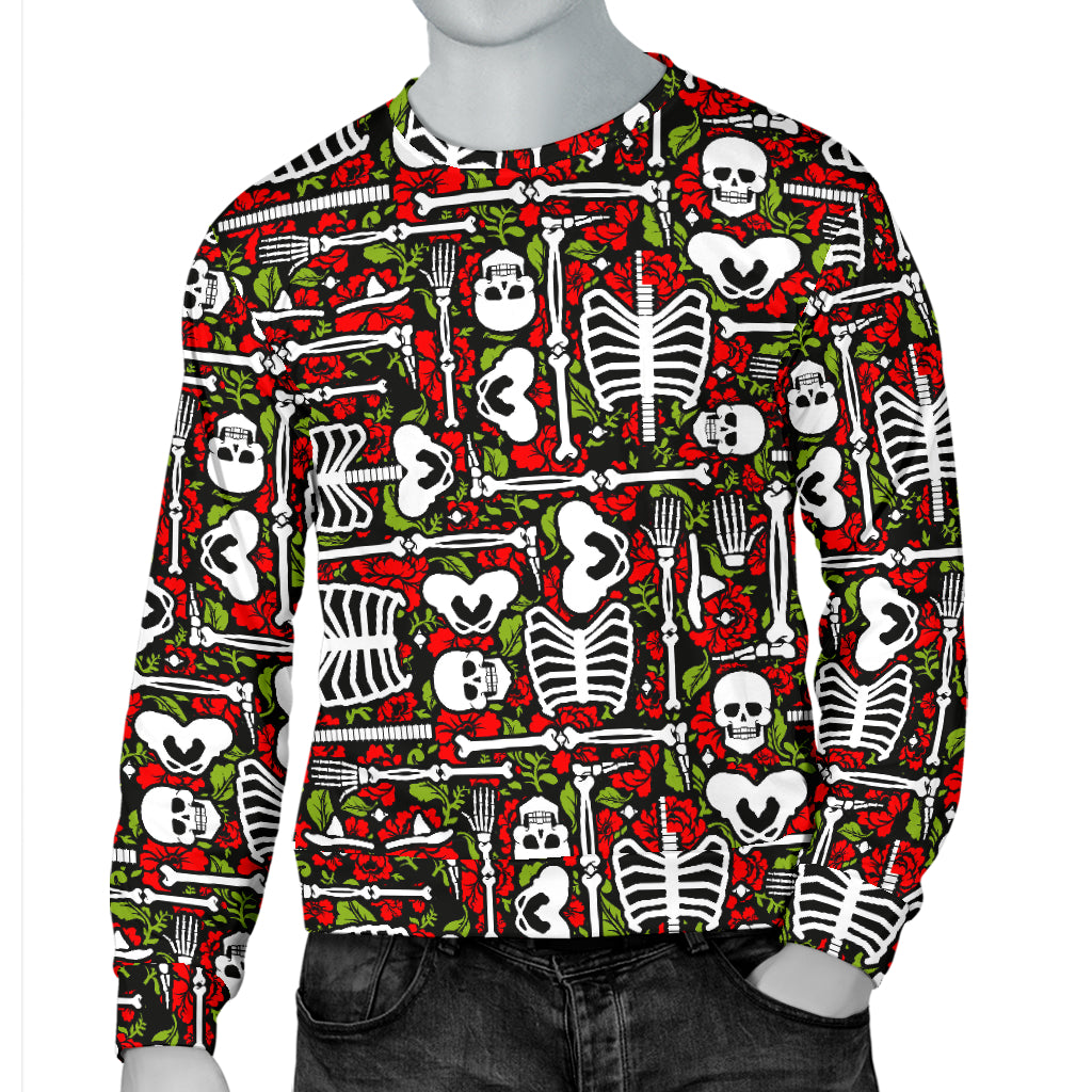 Skeleton Pattern Print Men Long Sleeve Sweatshirt
