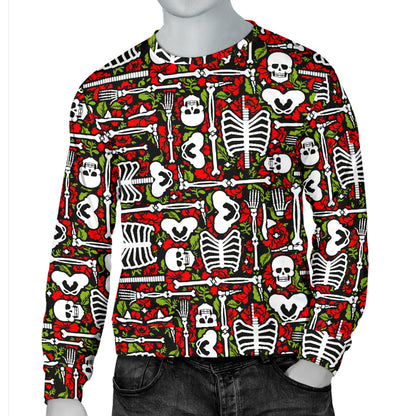Skeleton Pattern Print Men Long Sleeve Sweatshirt