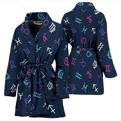 Constellation Pattern Print Design 04 Women Bathrobe