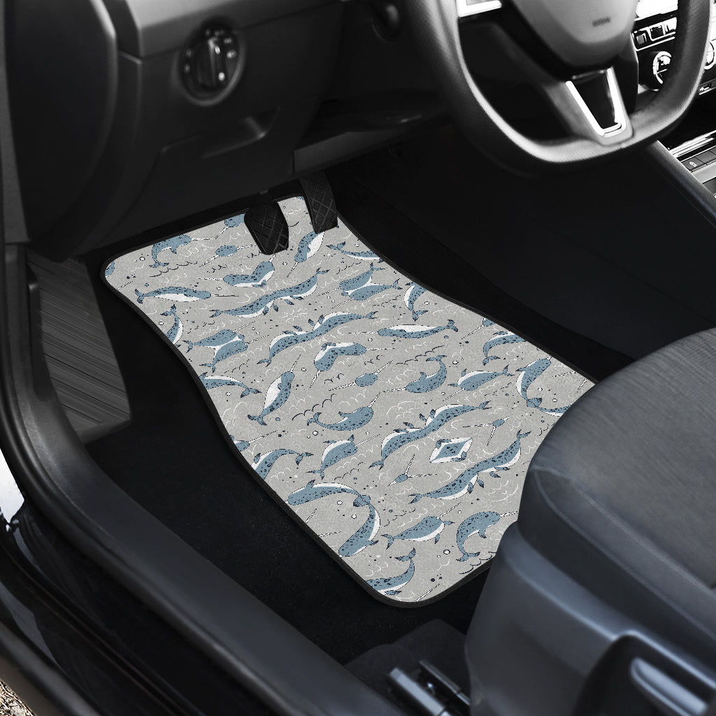 Narwhal Pattern Print Car Floor Mats Front Back