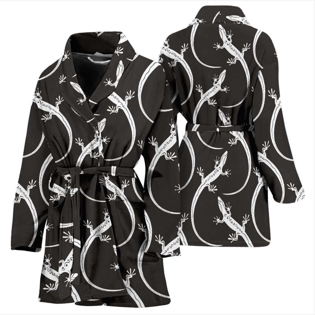 lizard Pattern Print Design 01 Women Bathrobe