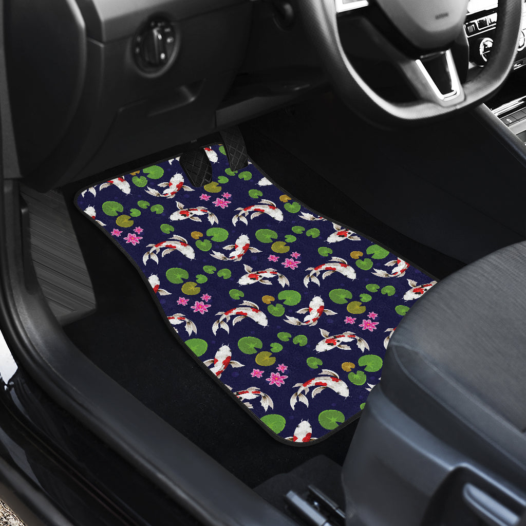 Koi Carp Pattern Design Themed Print Car Floor Mats Front Back