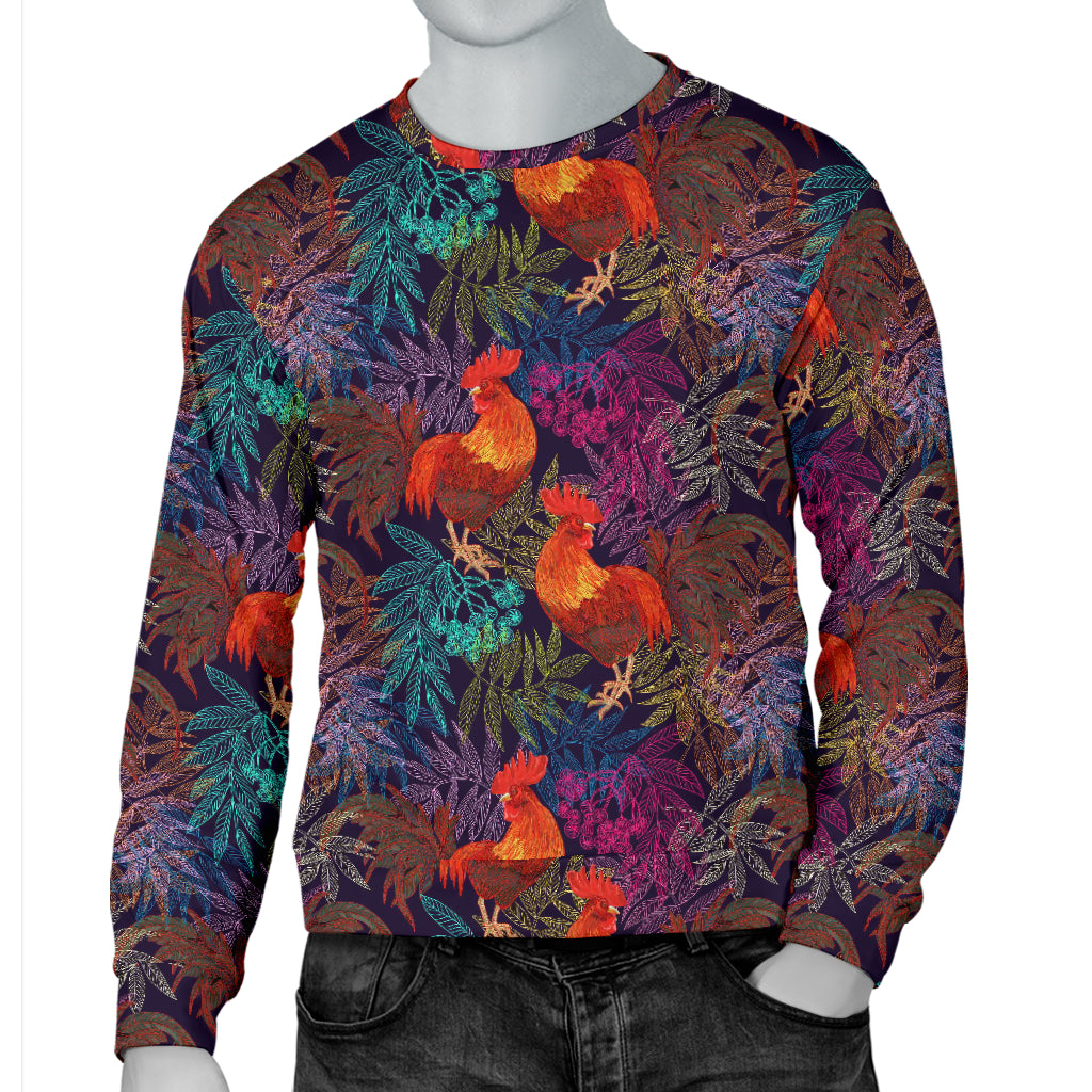 Rooster Print Style Men Long Sleeve Sweatshirt