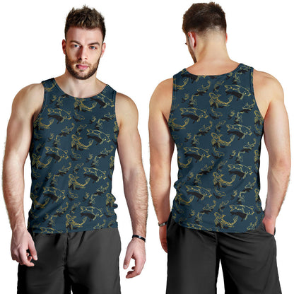 Koi Carp Cute Design Themed Print Men Tank Top