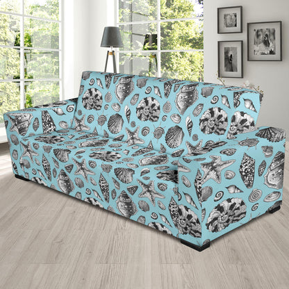 Seashell Beach Print Design LKS302 Sofa Slipcover
