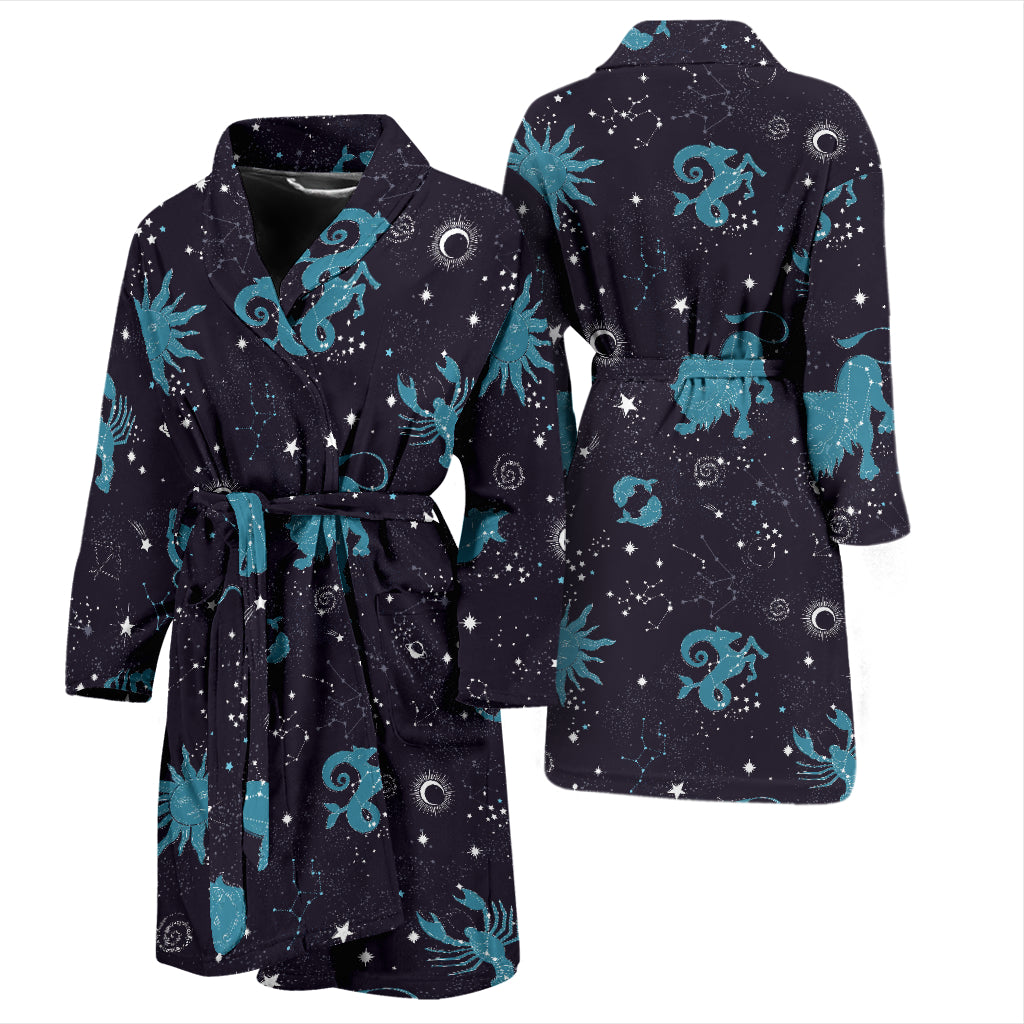 Zodiac Print Design LKS303 Men Bathrobe