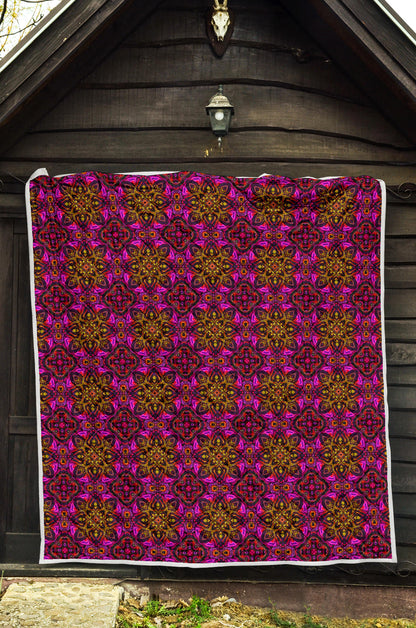kaleidoscope Abstract Print Design Quilt Bedspread