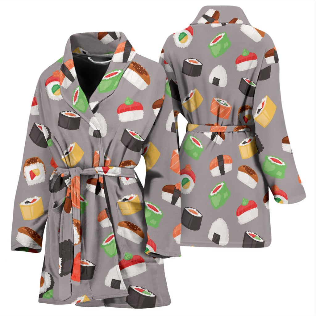 Sushi Print Design LKS307 Women Bathrobe