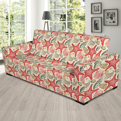 Seashell Beach Print Design LKS303 Sofa Slipcover