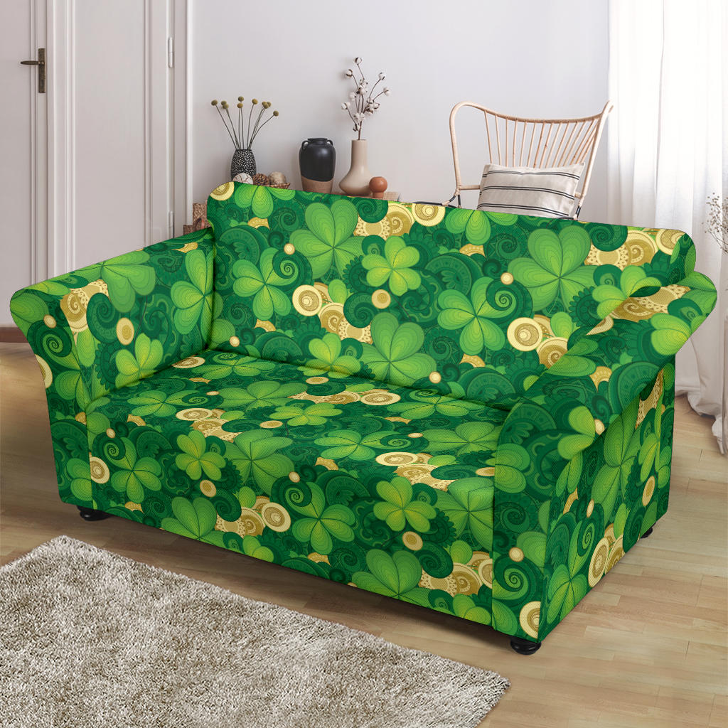 Shamrock Print Design LKS301 Loveseat Couch Slipcover