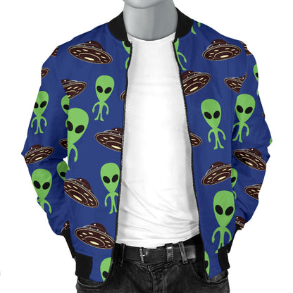Alien Green UFO Pattern Men Bomber Jacket