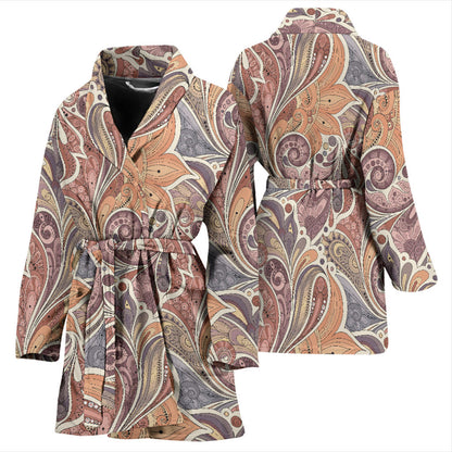 Boho Pattern Print Design 03 Women Bathrobe