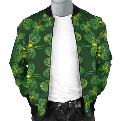 Shamrock Pattern Men Bomber Jacket