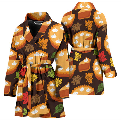 Pie Pattern Print Design A03 Women Bathrobe