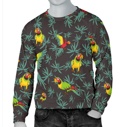 Parrot Themed Print Men Long Sleeve Sweatshirt