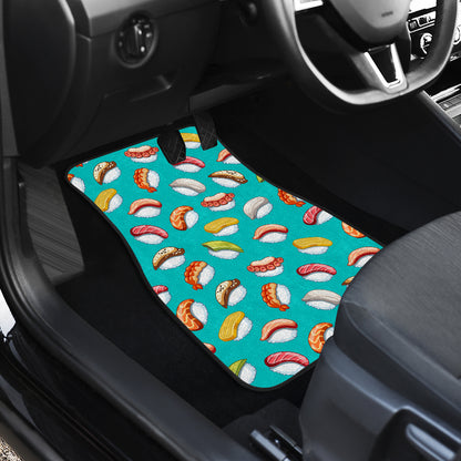 Sushi Themed Print Car Floor Mats Front Back