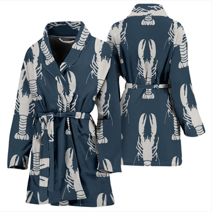 Lobster Pattern Print Design 02 Women Bathrobe