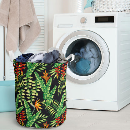 Hawaiian Flower Tropical Palm Leaves Laundry Basket
