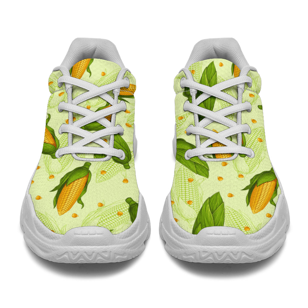 Agricultural Fresh Corn cob Print Pattern Chunky Sneakers