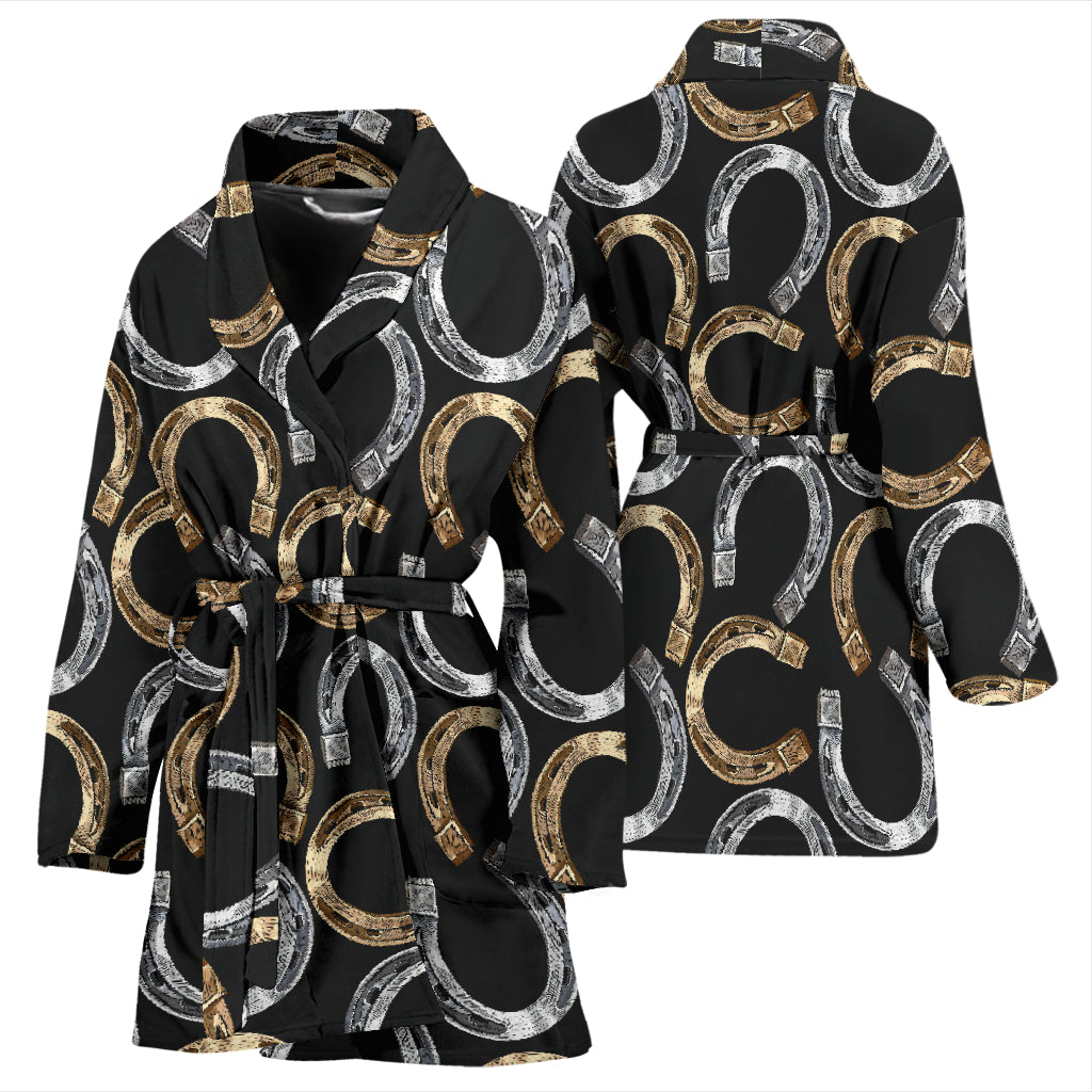 Horseshoe Print Design LKS305 Women Bathrobe