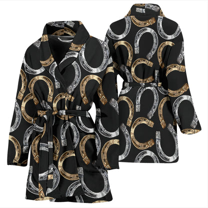 Horseshoe Print Design LKS305 Women Bathrobe