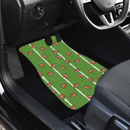 American Football on Field Themed Print Car Floor Mats Front Back