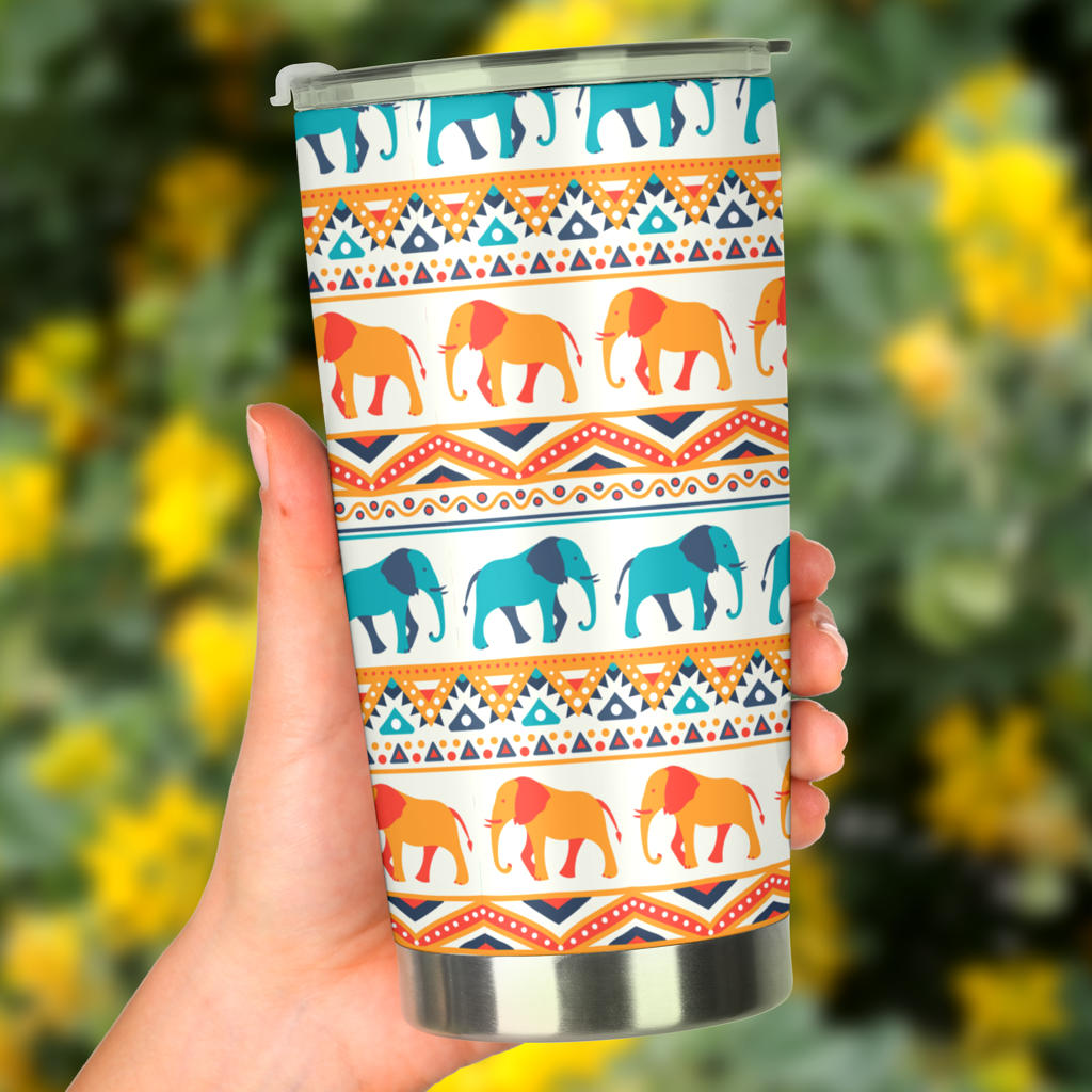 Elephant Aztec Ethnic Print Pattern Tumbler