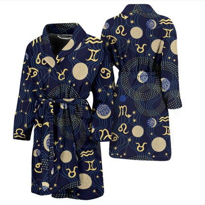 Zodiac Print Design LKS302 Men Bathrobe