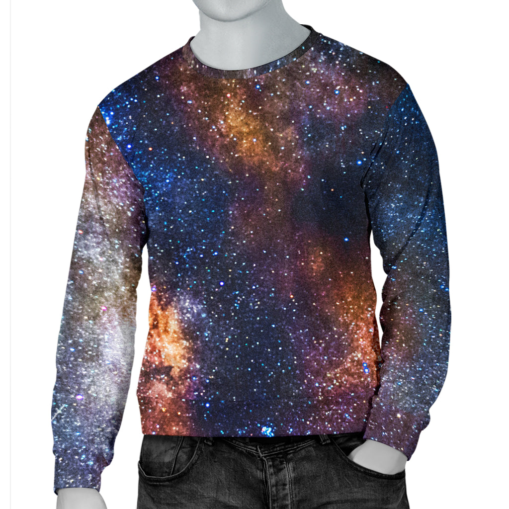 Celestial Milky way Galaxy Men Long Sleeve Sweatshirt