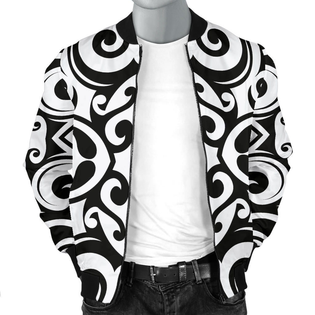 Polynesian Tattoo Pattern Men Bomber Jacket