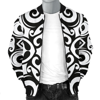 Polynesian Tattoo Pattern Men Bomber Jacket