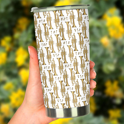 Trumpet with Music Note Print Tumbler