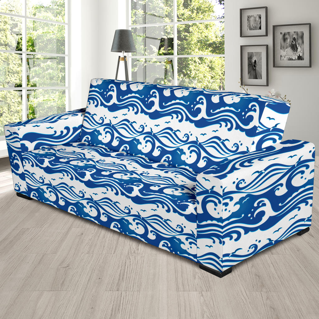 Wave Print Design LKS303 Sofa Slipcover