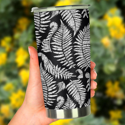 Fern Leave Black White Print Pattern Tumbler