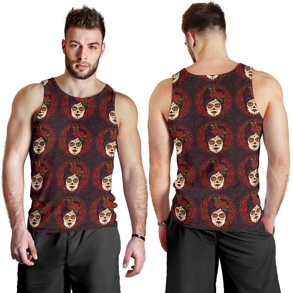 Day of the Dead Mexican Girl Men Tank Top