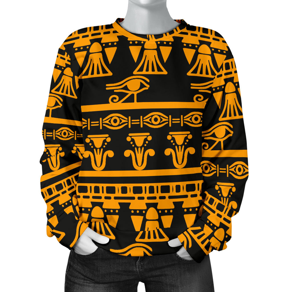 Eye of Horus Tribal Egypt Pattern Women Long Sleeve Sweatshirt