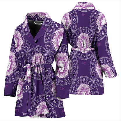 Leo Pattern Print Design 04 Women Bathrobe