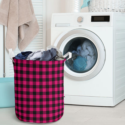 Pink Tartan Plaid Pattern Laundry Basket