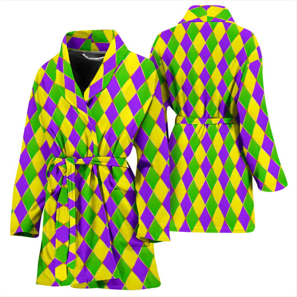 Mardi Gras Pattern Print Design 01 Women Bathrobe